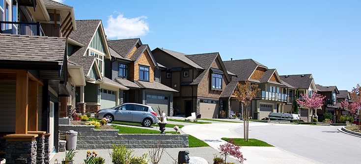 Elegant homes in an upscale residential neighbourhood